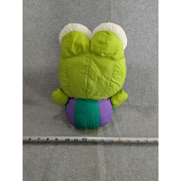 Vintage Sanrio Keroppi Plush Polyester Fiber Stuffed Animal Frog Green Purple - Picture 2 of 7